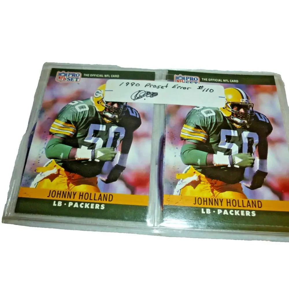 1990 Pro Set football Johnny Holland ERROR AND CORRECTED Card Set Mint